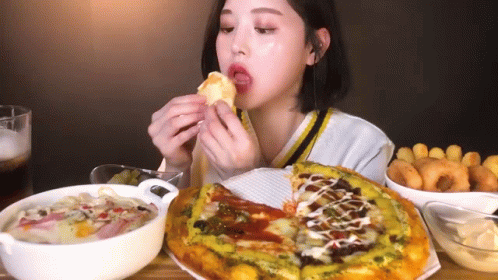 Stuffed Mouth Mukbang GIF