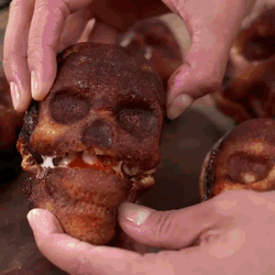 Stuffed Pizza Skulls GIF