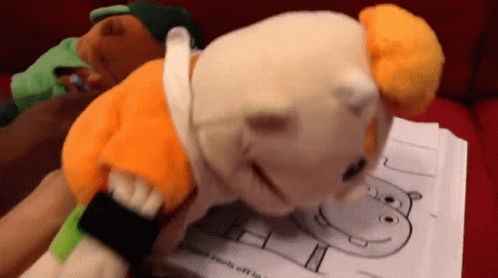 Stuffed Toy Being Forced For Coloring GIF