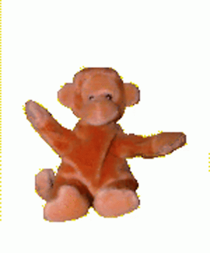 Stuffed Toy Monkey Dancing Waves Tumbling GIF