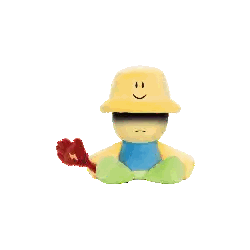 Stuffed Toy With Yellow Hat and Smile