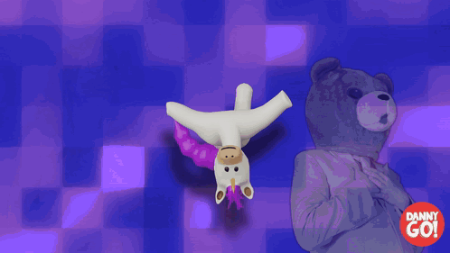 Stuffed Unicorn Handstand Checkered Danny Go