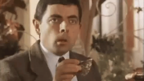 Stunned Funny Mr Bean Zoom In GIF