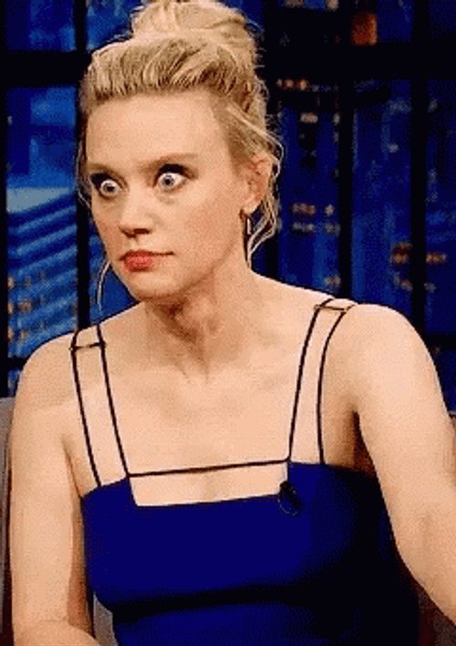Stunned Kate McKinnon Crazy Eye GIF