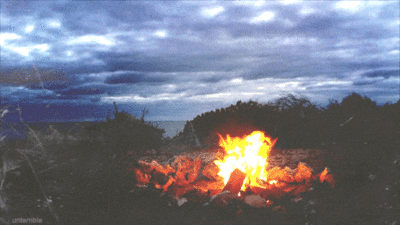 Stunning Nature Campfire Mountain View GIF