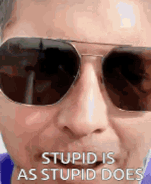 Stupid Is As Stupid Does Man Removing Sunglasses GIF