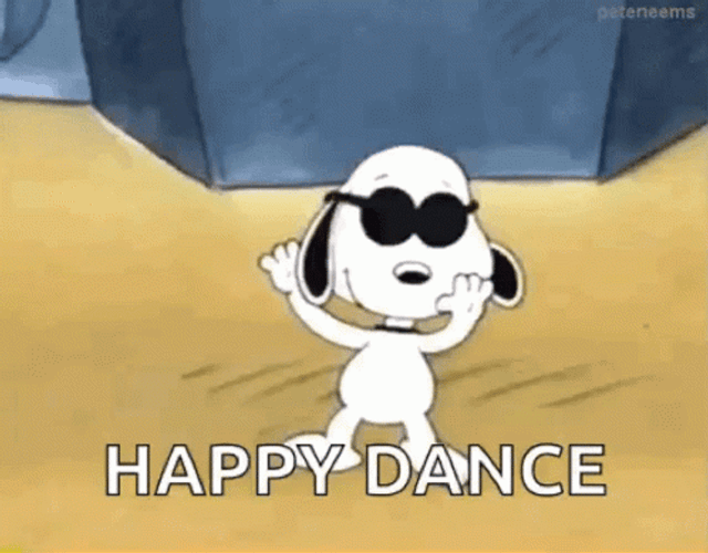 Stylish Dancing Snoopy Cartoon GIF