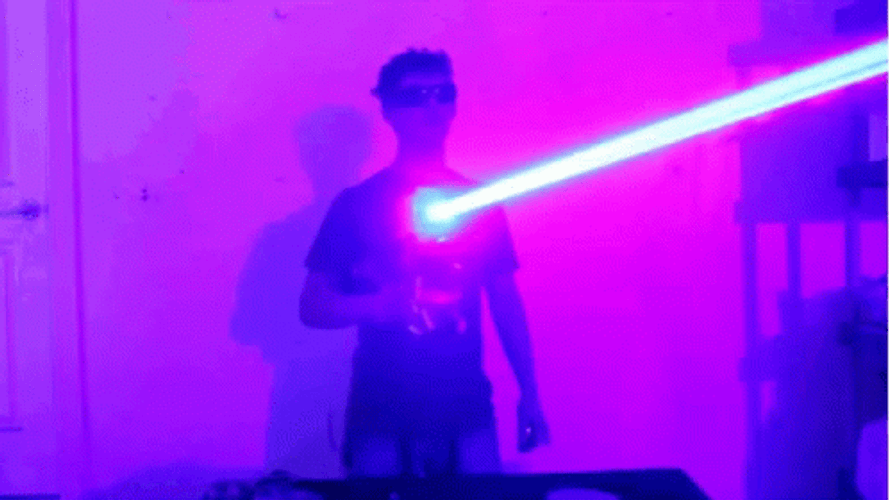 Styropyro Neon Light Laser Gun Experiment GIF