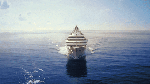 Submarine Below A Cruise Ship GIF