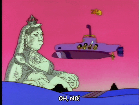 Submarine Crashing Into Big Statue The Simpsons GIF