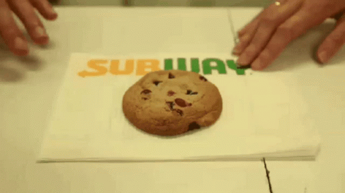 Subway Cookie on Napkin