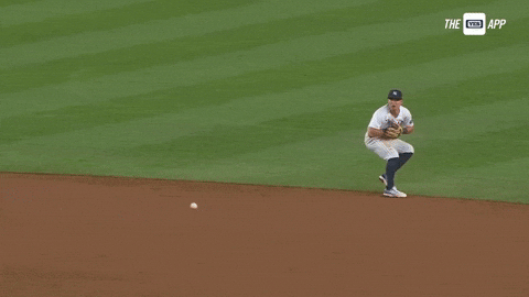 Subway Series Anthony Volpe Catching Ball GIF