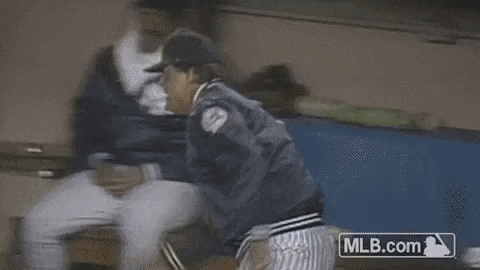 Subway Series Enraged Baseball Players Flipping Out GIF