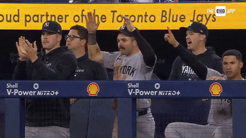 Subway Series Yankees Cheering On The Side GIF