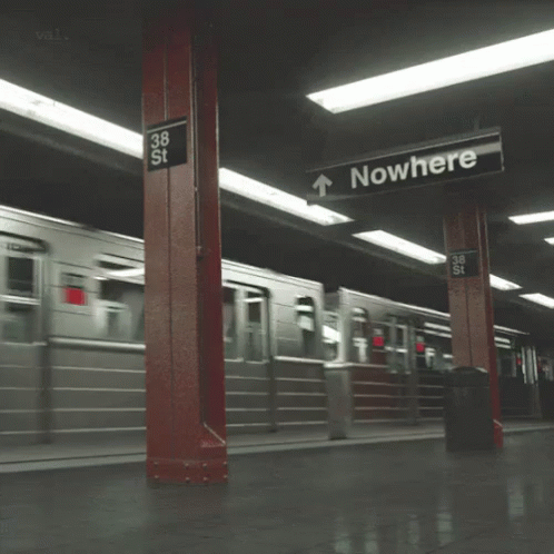 Subway Station Sign Saying Nowhere