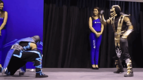 Subzero Cosplay Fight Performance GIF