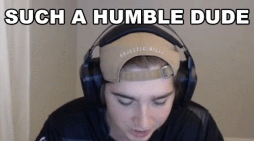 Such a Humble Dude Man in Headphones Hat