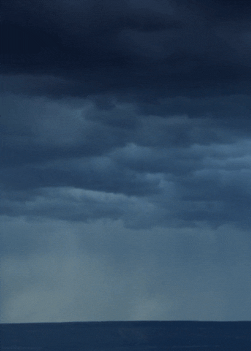 Sudden Thunderstorm On Calm Waters GIF