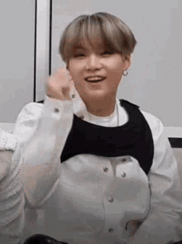 Suga In White Jacket Says Okay GIF