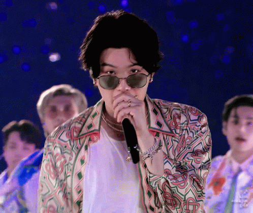 Suga Looks Cool While Singing GIF
