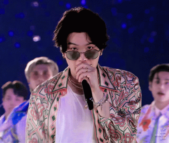 Suga Looks Cool While Singing GIF