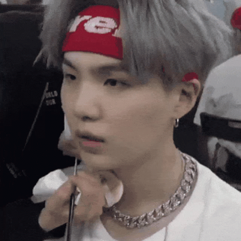 Suga Rolled Eyes While In Make Up GIF