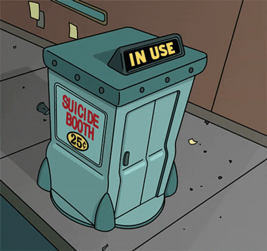 Suicide Booth In Use Futurama GIF