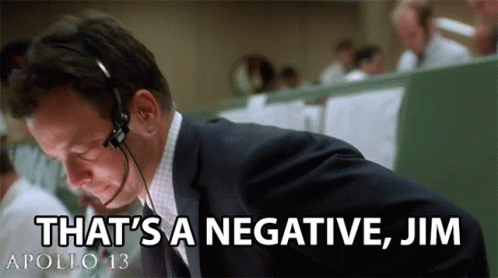 Suit And Headset Man Says That's Negative Jim GIF