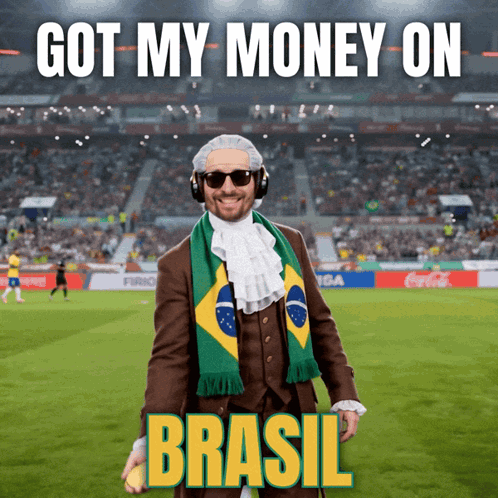 Suit-And-Scarf Man Says Got My Money On Brasil GIF