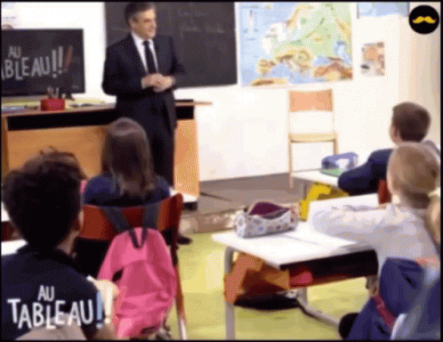 Suit-And-Tie Man At Blackboard Au Beau !!! GIF