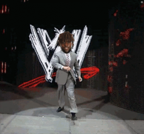 Suit and Tie Man Dancing by W Logo