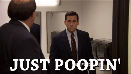 Suit and Tie Man Just Poopin' at Mirror