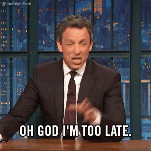 Suit Man Says Oh God I'm Too Late GIF