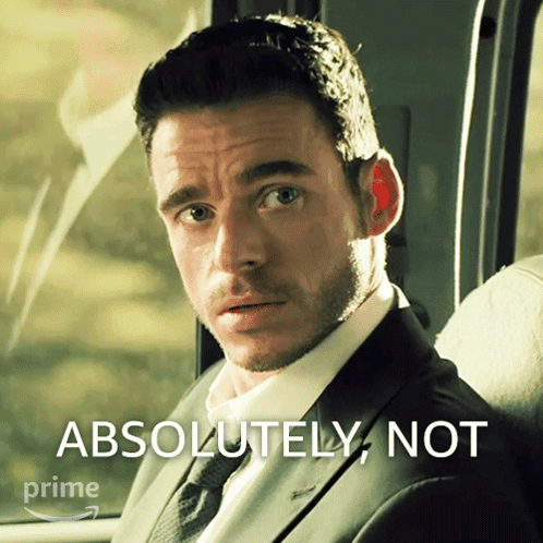 Suited Man In Back Seat Saying Absolutely Not GIF