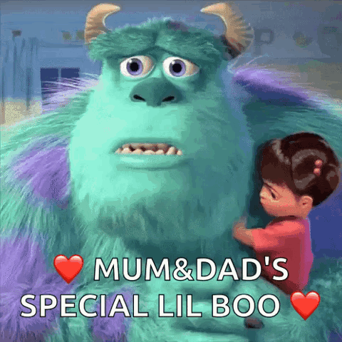 Sulley from Monsters Inc Holding Little Girl