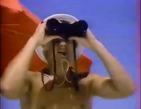 Summer August Coastguard Using Binoculars GIF