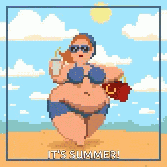 Summer Confident Beach Walk GIF