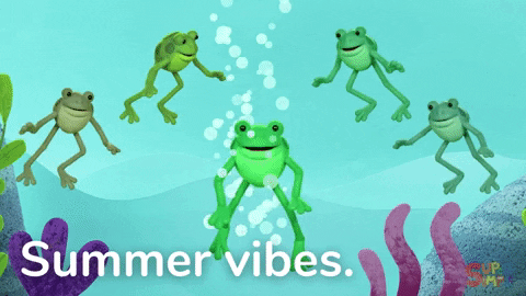 Summer Fun Swim Cute Frogs GIF