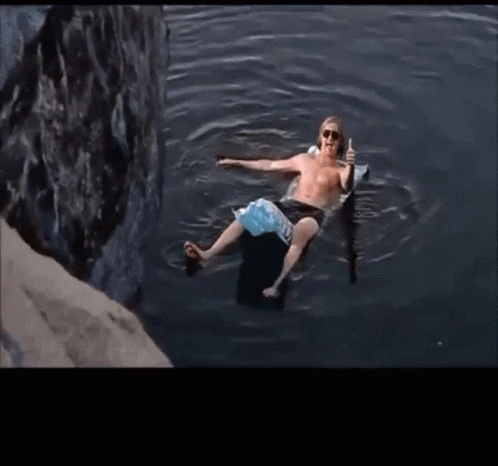 Summer Time Cool Man Floating GIF