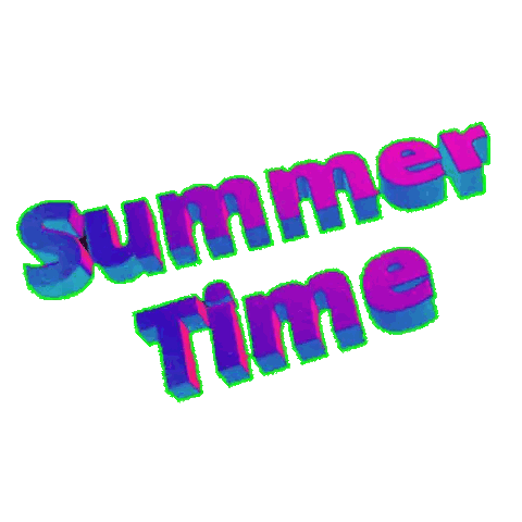 Summer Time in Purple and Blue Letters