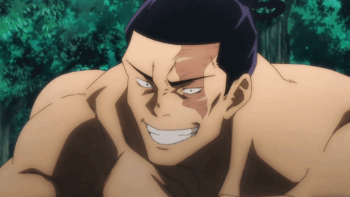 Sumo Wrestler with Ponytail Smiling