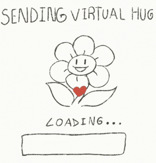 Sun Flower Sending Virtual Hugs GIF