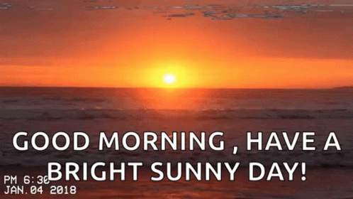 Sun Setting Over Ocean Saying Good Morning