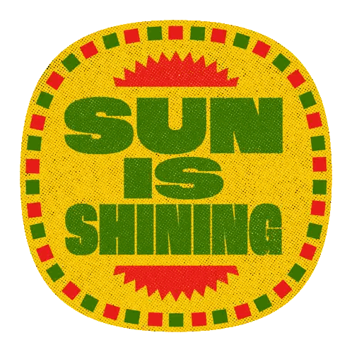 Sun Shining Inside Yellow Green Circle