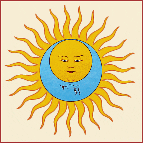 Sun With Blue Crescent Moon GIF