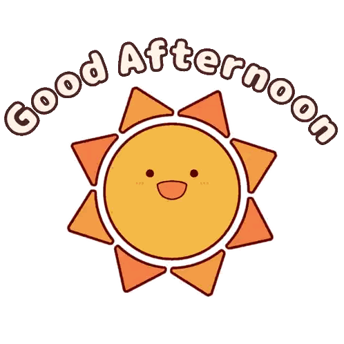 Sun with Face Saying Good Afternoon