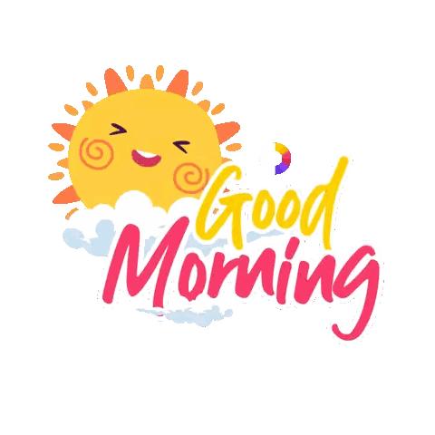 Sun with Face Saying Good Morning