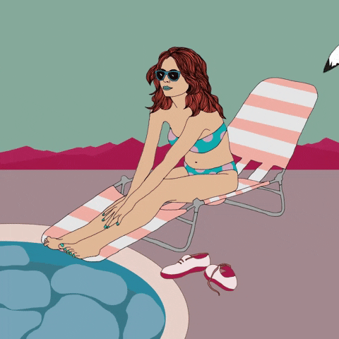 Sunburn Sunbathing Pool GIF