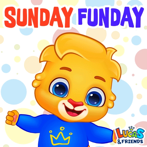 Sunday Funday Poster With Cartoon Character GIF
