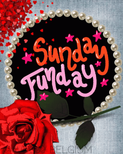 Sunday Funday Sign with Rose and Pearls